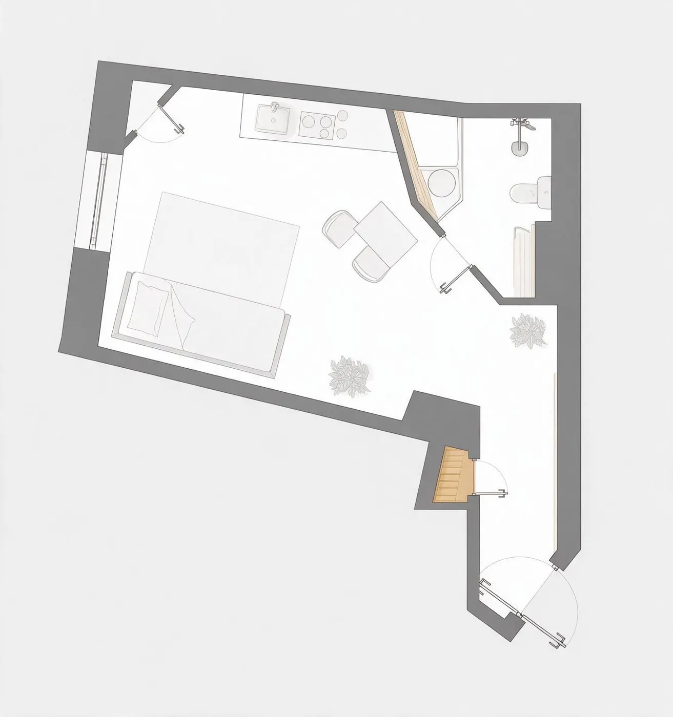 実際の間取り図で作成した例です。お客様の実例ではありません。 (ビフォー)